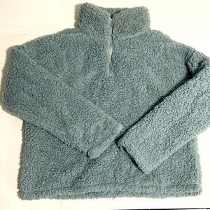 Medium blue thread & supply Sherpa jacket